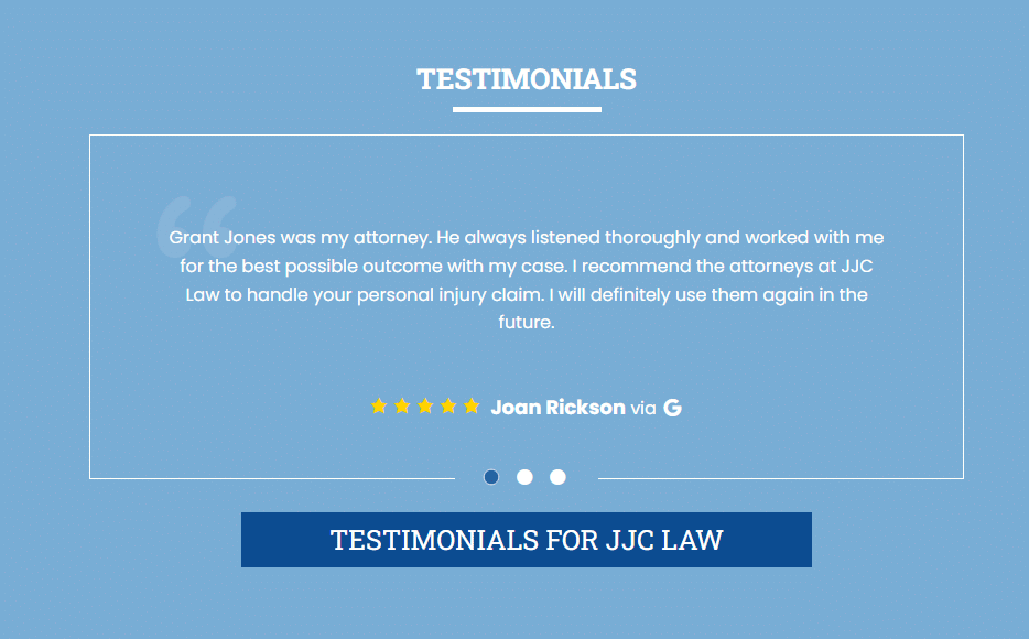 attorney bio page client testimonials