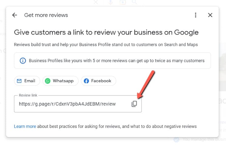 How to get your law firm's Google review link