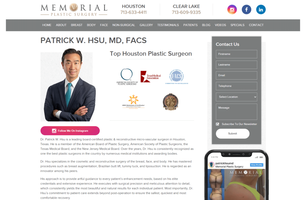 Doctor Patrick W. Hsu Bio Page