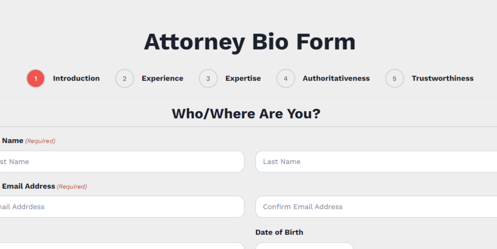 Attorney Bio Form