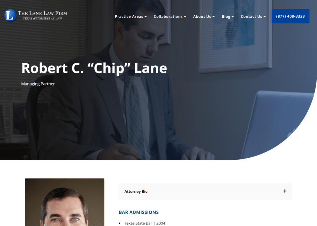 Attorney Chip Lane Bio Page