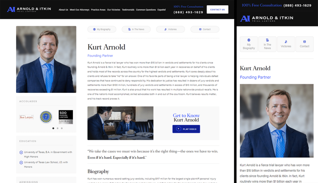 Attorney Kurt Arnold Bio Page