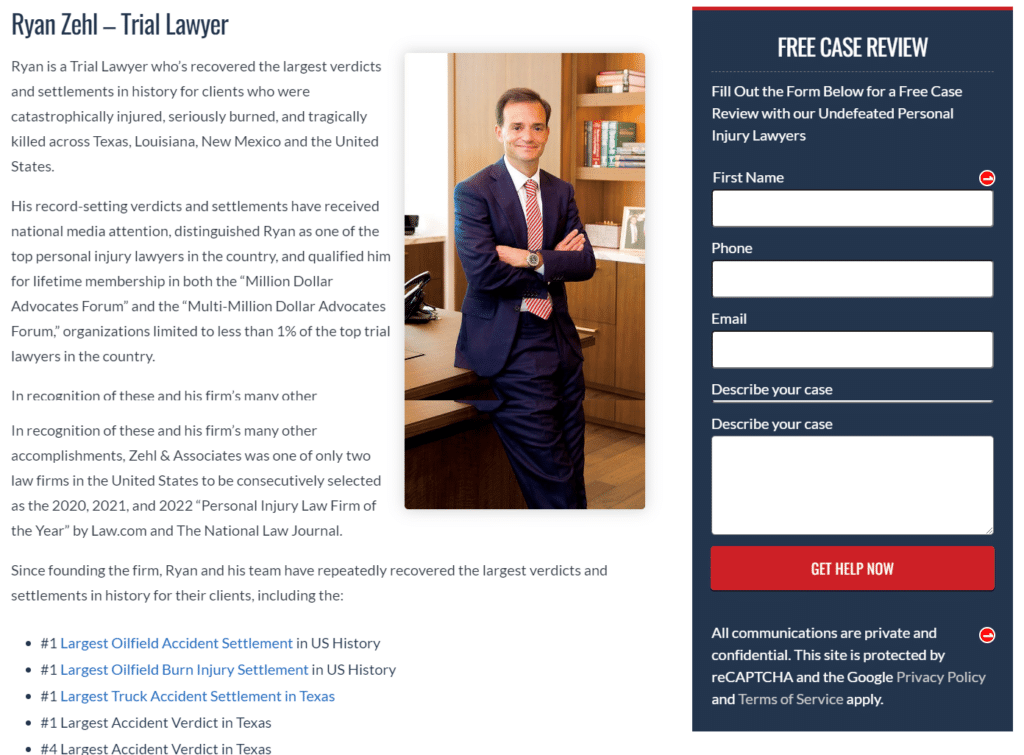 Attorney Ryan Zehl Bio Page