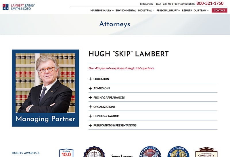 Attorney Theme Bio Page Example