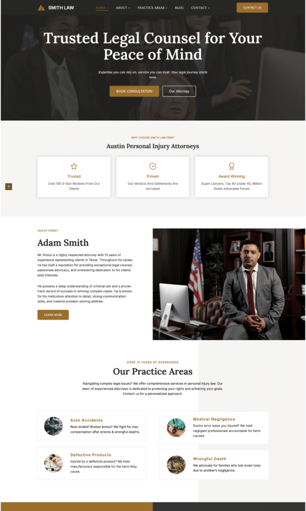 Attorney theme Home