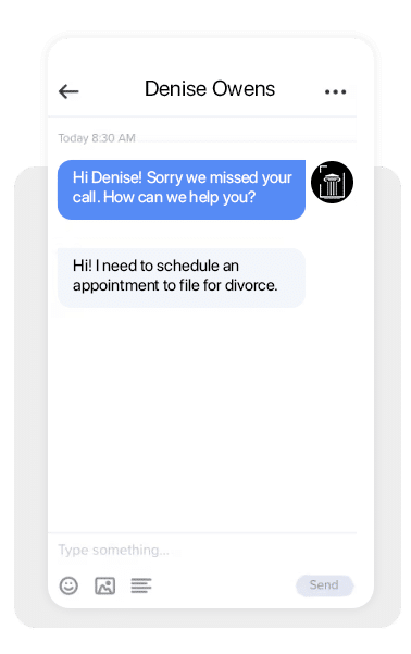 missed call text back attorneys